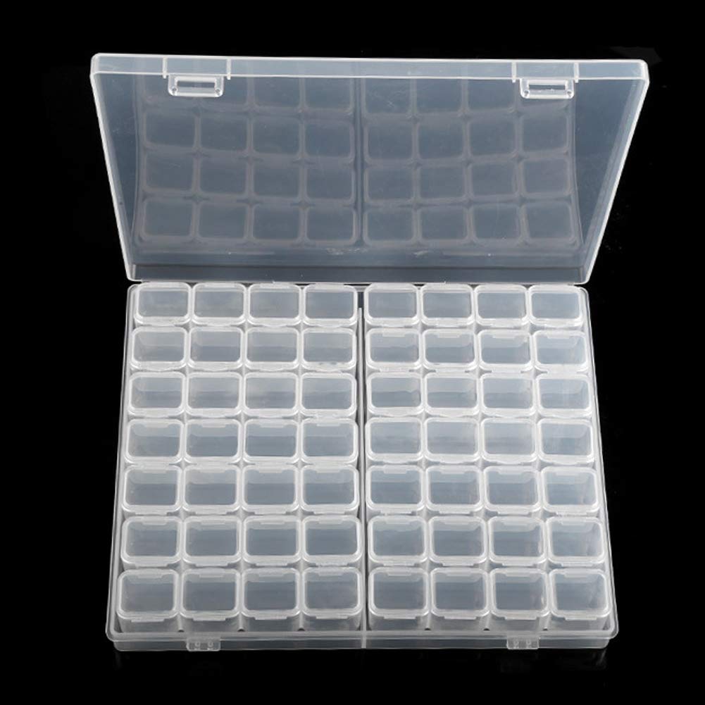 4 Stück Transparente Aufbewahrungsbox Mit 12 Fächern | Für Diamantmalerei, Perlen, Glitzer | Kunststoff-Organizer 16x12x5 Cm