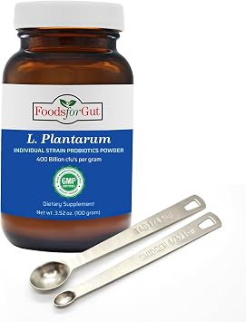 Foods For Gut Lactobacillus Plantarum Probiotic Powder 400 Billion cfus | Made in USA | No Additives | Direct from Manufacturer | No Third-Party Storage | Immune Support | 100 Gram 3.52 Oz