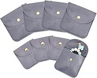 Vista 11 de NBEADS 12 bolsas de terciopelo para joyas con botón a presión, 2.75 x 2.75 pulgadas con fecha de terciopelo rojo, bolsas de almacenamiento de joyas
