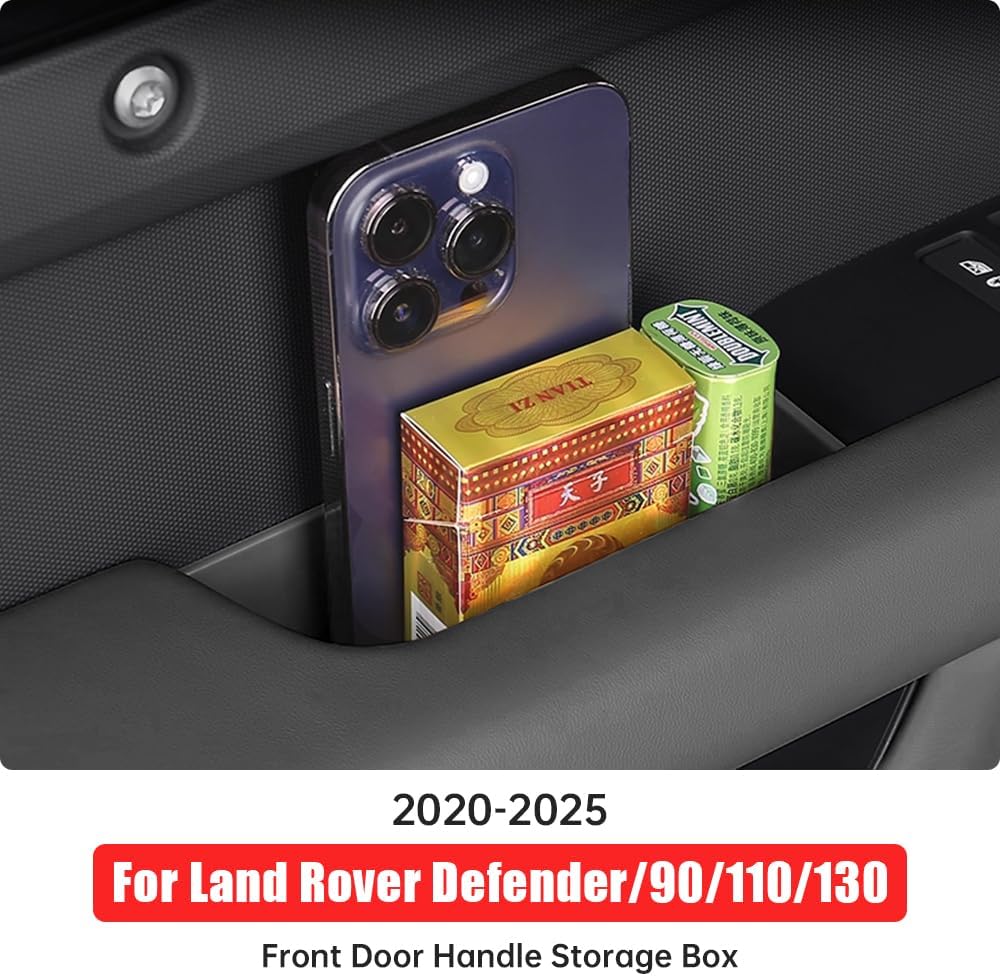 Door Storage Box for 2020-2025 2026 Land Rover Defender 90 110 130 Center Storage Box Interior Organizer Organizer Tray Tray Pocket Protective Mats Decorative Tuning Supplies Accessories