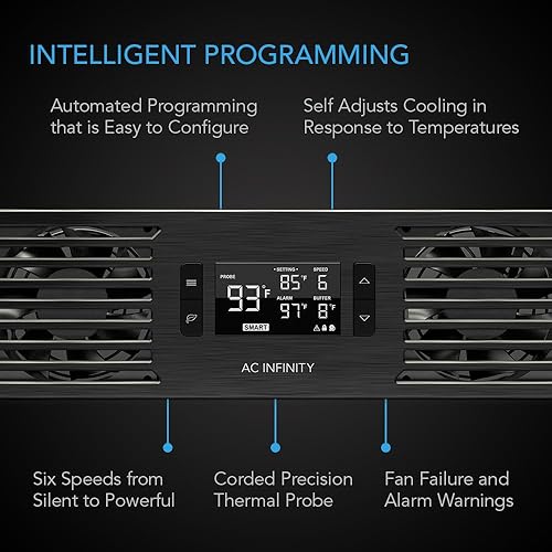 Miniatura 3 de Panel de ventiladores silenciosos AC Infinity CLOUDPLATE T7-N, toma de aire para refrigerar AV, Home Theater, red de trabajo, estante de 19", 2