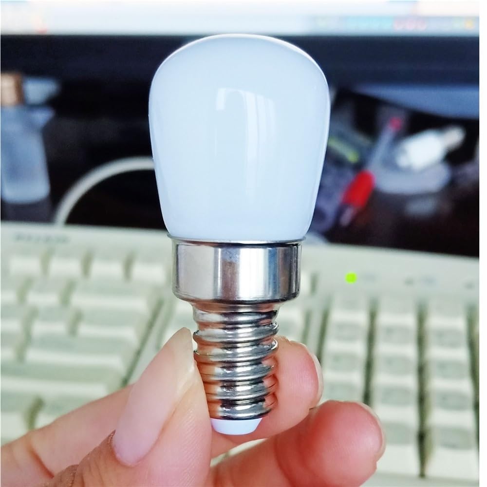 RZL Lighting, Confezione da 50 lampadine a LED for frigorifero AC220V 0,7 W/1,5 W T22B E14/E12/B15 con coperchio in vetro lattiginoso(Warm White 3000K,0.7W E12)
