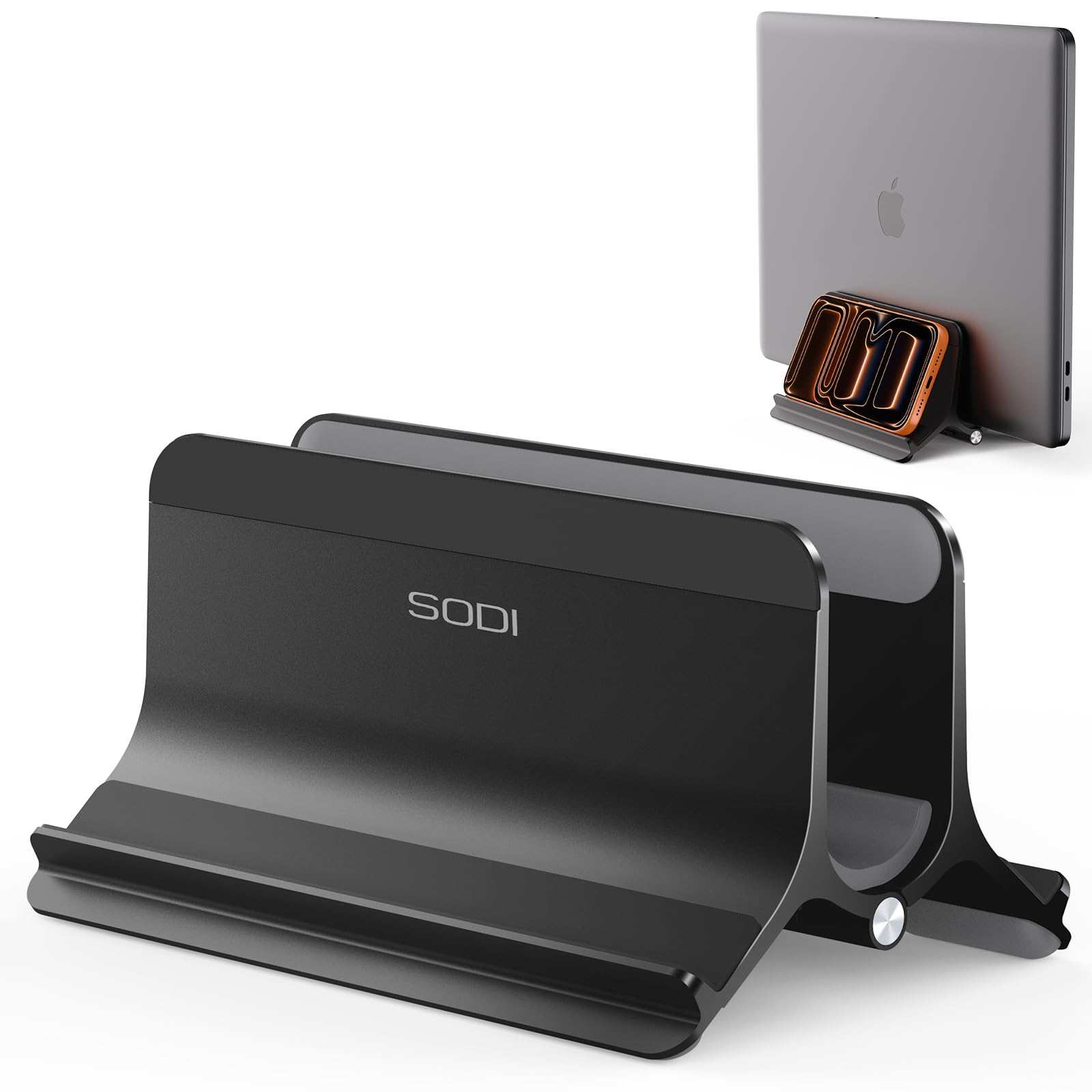 SODI Vertical Laptop Stand Holder for Desk Compatible with MacBook Air MacBook Pro Stand Vertical Aluminum Up to