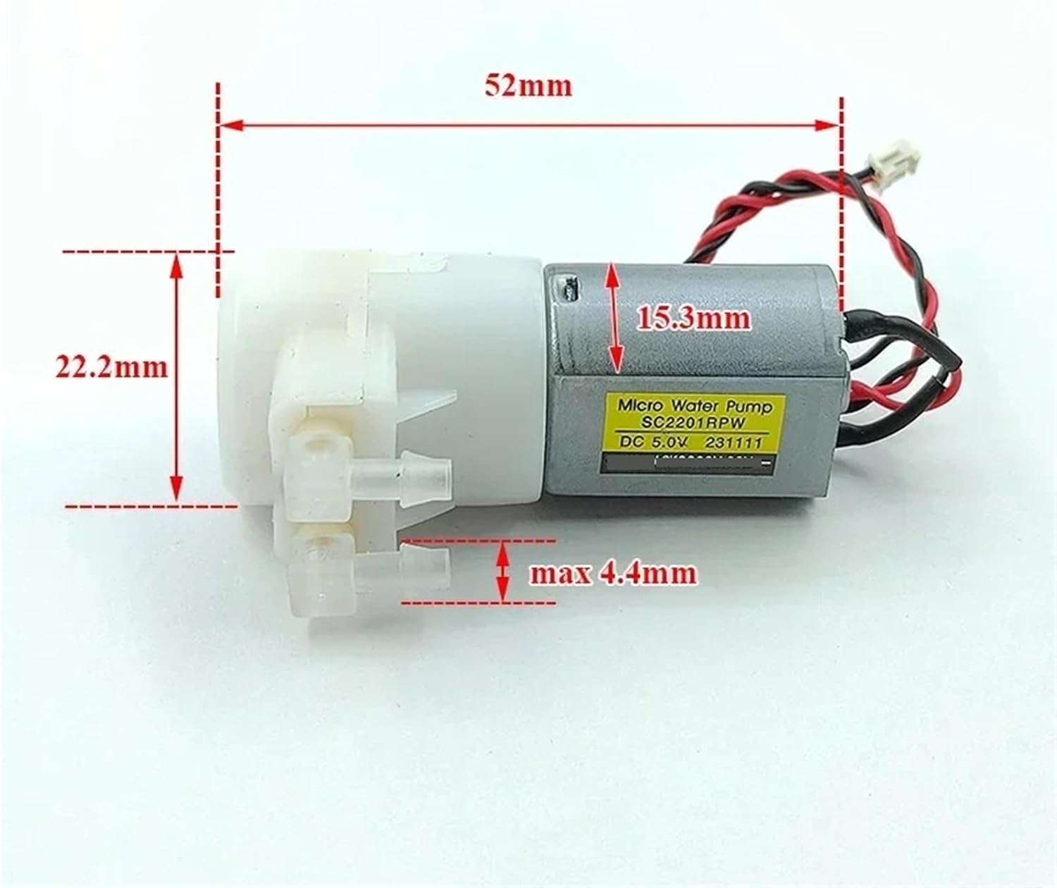 SC2201RPM Mini 130 Peristaltic Pump DC 3V 3.7V 5V 6V Self-priming Water Pump Floor Washer Sweeping Robot Pump 1Pcs(Model B)