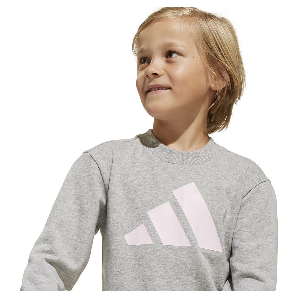 adidas Mixte Enfant Essentials Jogger, Medium Grey Heather/Clear Pink, 7-8 Years
