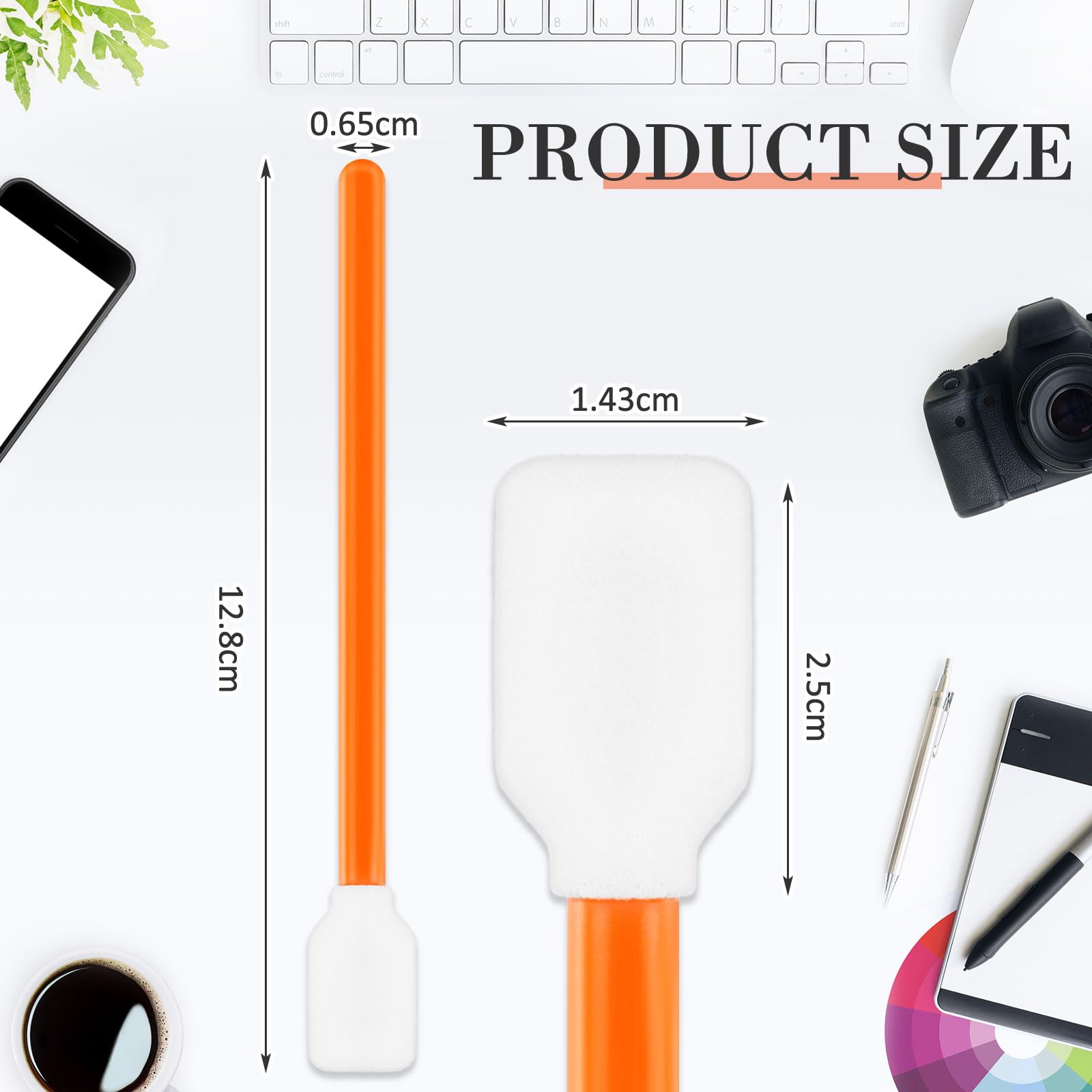 200 hisopos de limpieza de espuma de 5 pulgadas con estuche de almacenamiento, puntas de espuma para cabezales de impresora, escáneres, lentes de cámara, industrias de disco duro de chip