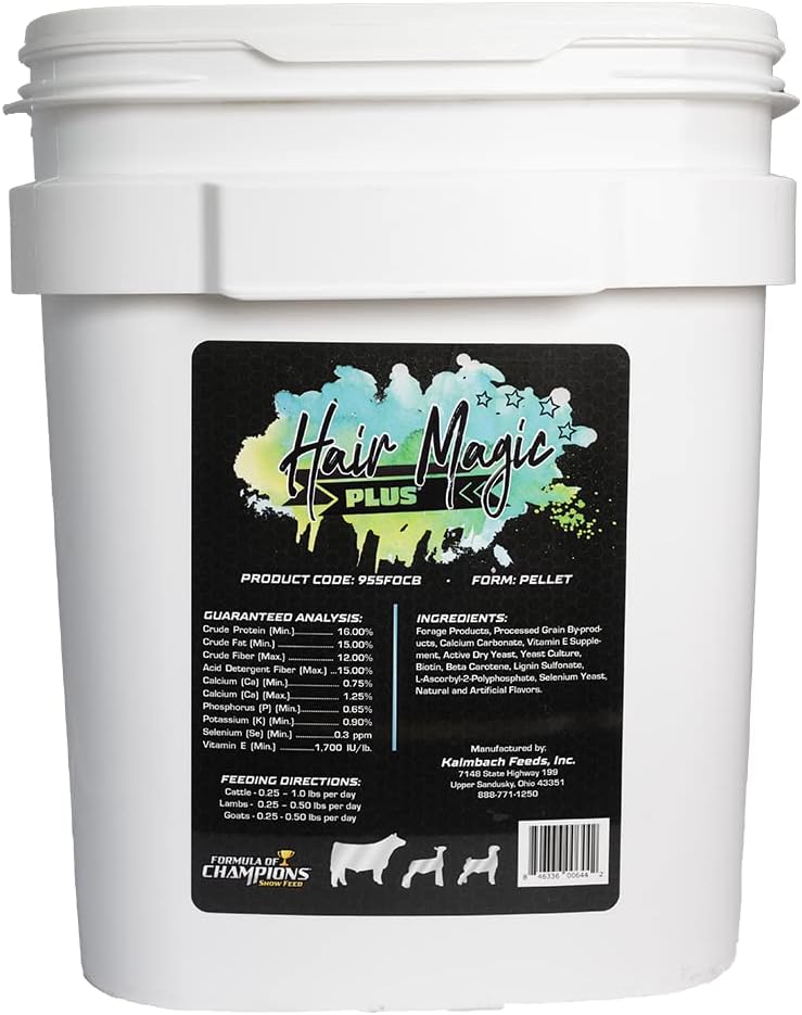 Hair Magic Plus Pelleted Topdress Supplement for Show Animals, 30 lb Bucket