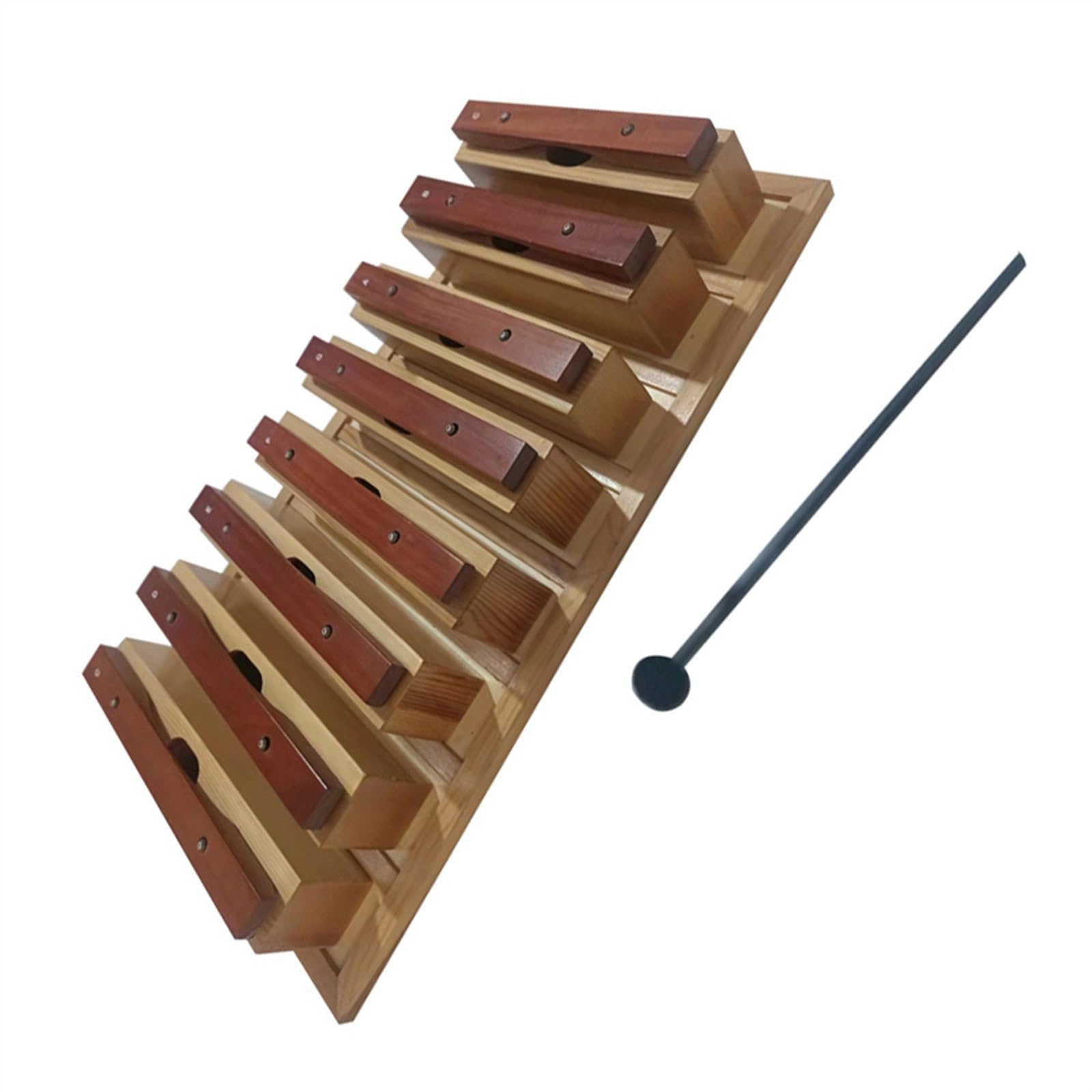 Instrument de percussion Glockenspiel en bois à 8 notes en brique double couleur Kit De Glockenspiel