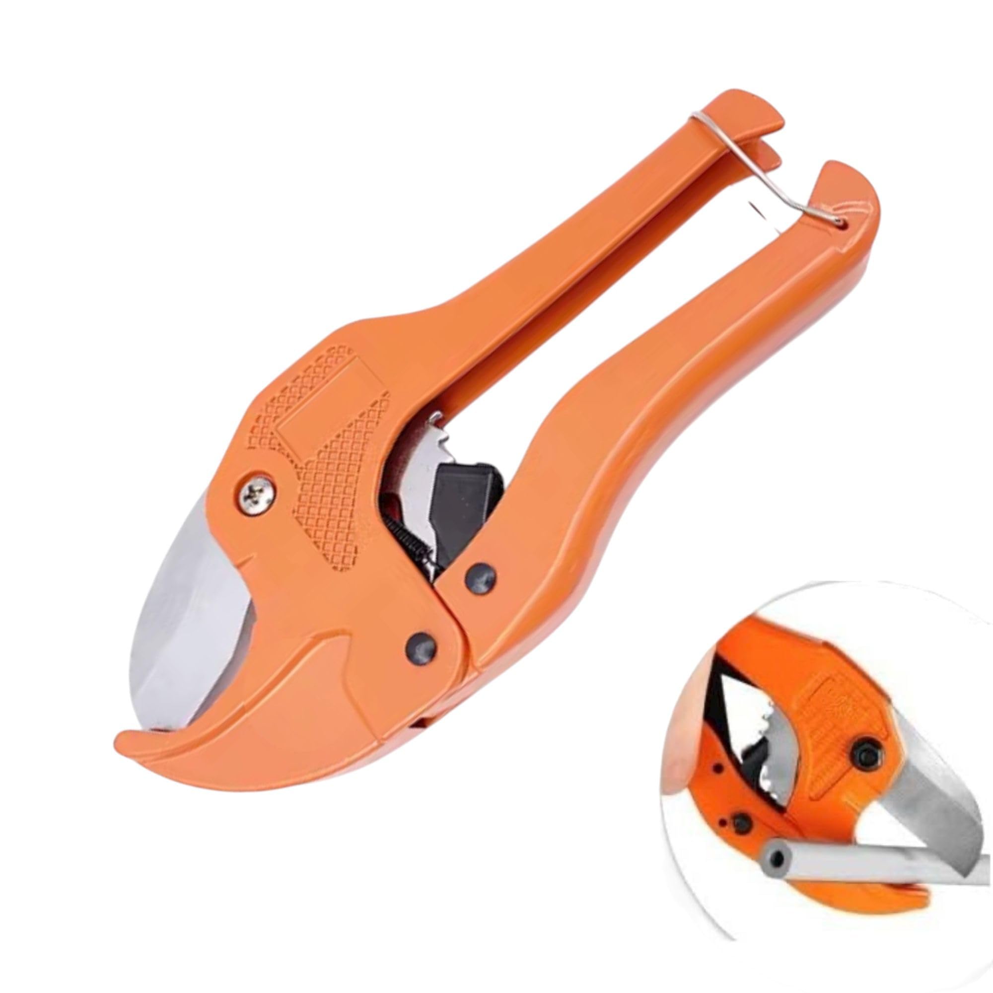 Topolenashop Tagliatubi a Cricchetto 42mm Professionale per Tubi PVC CPVC PE PEX PB Lama Affilata Corpo Alluminio