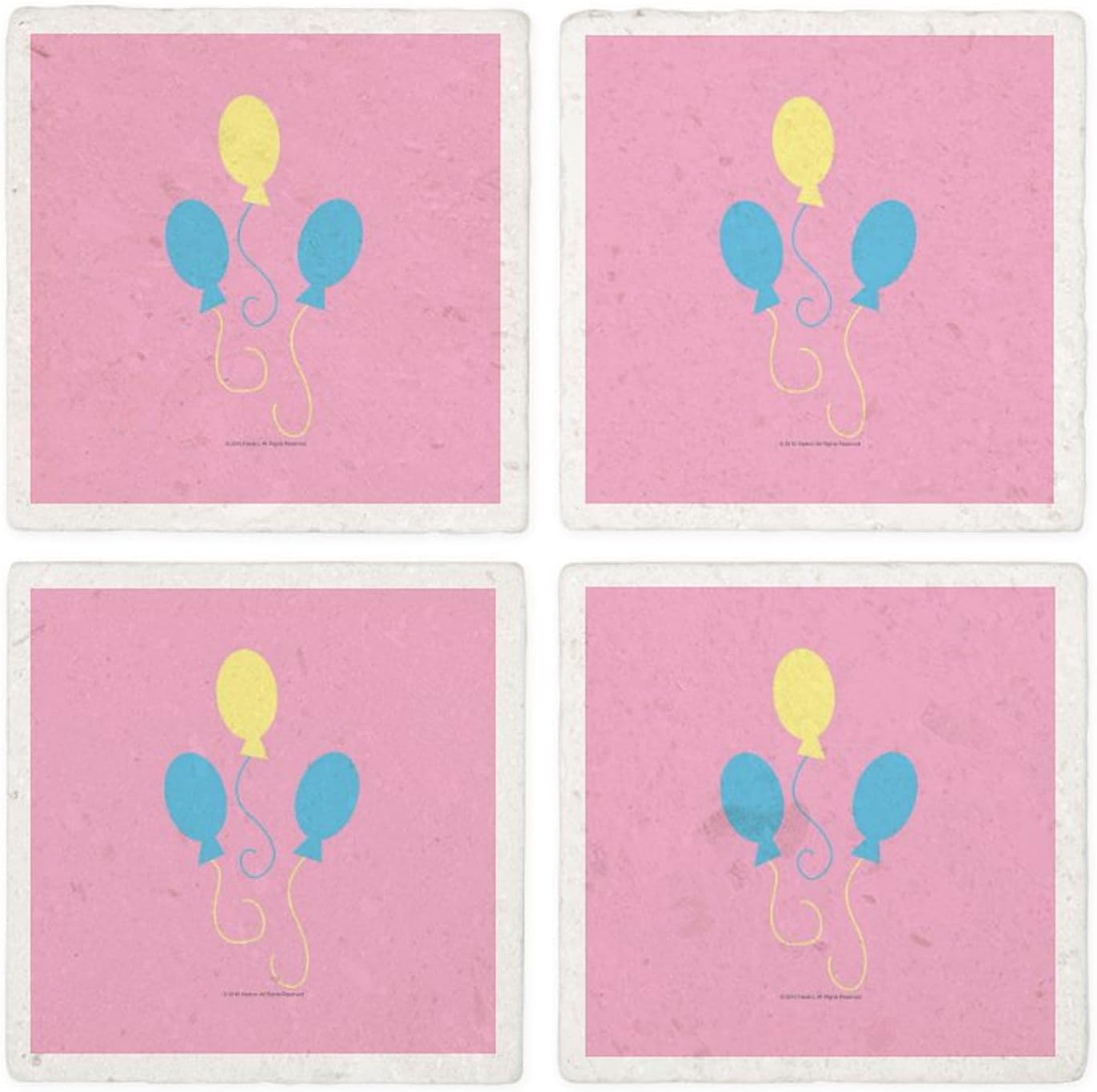 CafePress MLP Pinkie Pie Cutie Mark Tumbled Stone - Set of 4 Coasters Set of 4 w/holder