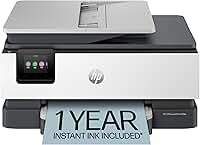 HP OfficeJet Pro 8139e Impressora a jato de tinta colorida sem fio, impressão, digitalização, cópia, fax, ADF, impressão duplex, melhor para escritório doméstico, teste instantâneo de 1 ano incluído