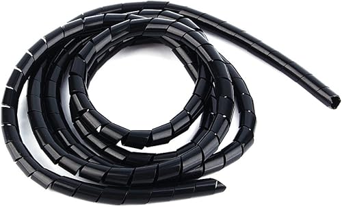 Yosoo Envoltura de cable en espiral, 0.236 in14" negro, organizador de cables de 2M (6.56ft)