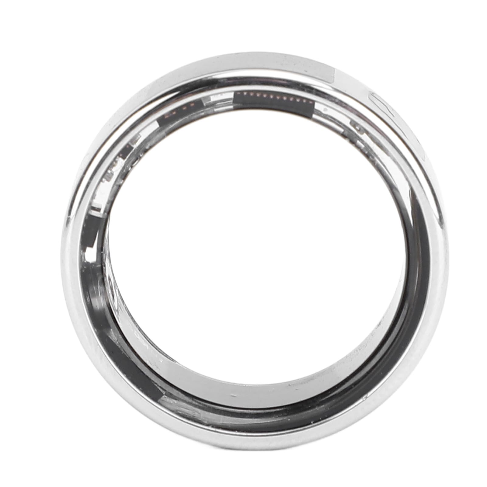 Smart Ring Fitness Tracker per Uomo Donna, Touch Screen per Esercizi Salutari Argento, IP68 con Vano di Ricarica (Taglia 12 (ID 21,4 mm/0,84 pollici C 67,2 mm/2,65)