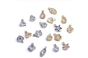 Exquisite mybuddy 20-Piece Cubic Zirconia Alloy Pendant Assortment