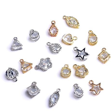 Exquisite mybuddy 20-Piece Cubic Zirconia Alloy Pendant Assortment
