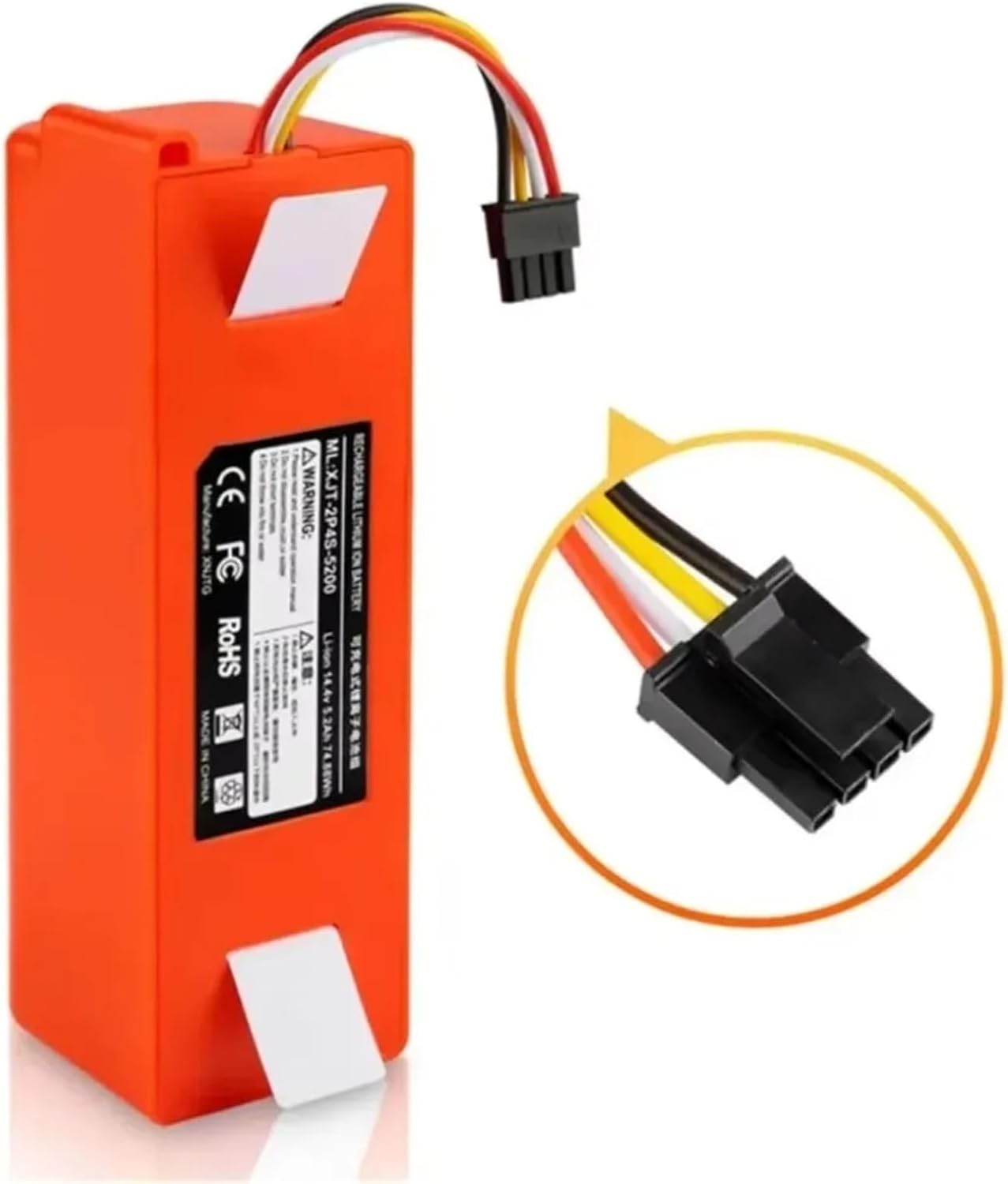 Close-up of the battery connector