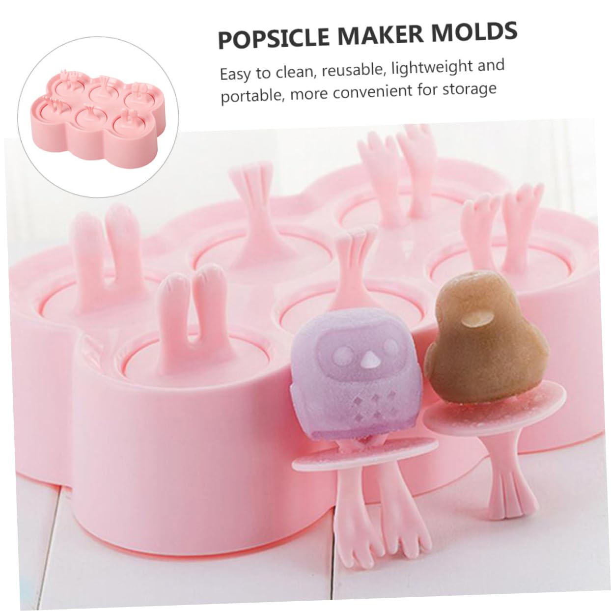Moules à Glace en Silicone Animaux, 4 Pièces, pour DIY
