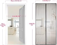Apalus Mágneses Szúnyogháló Ajtóra 130x240cm - Fekete Rovarháló Erkély és Teraszajtóhoz, Ragasztóval Rögzíthető 3