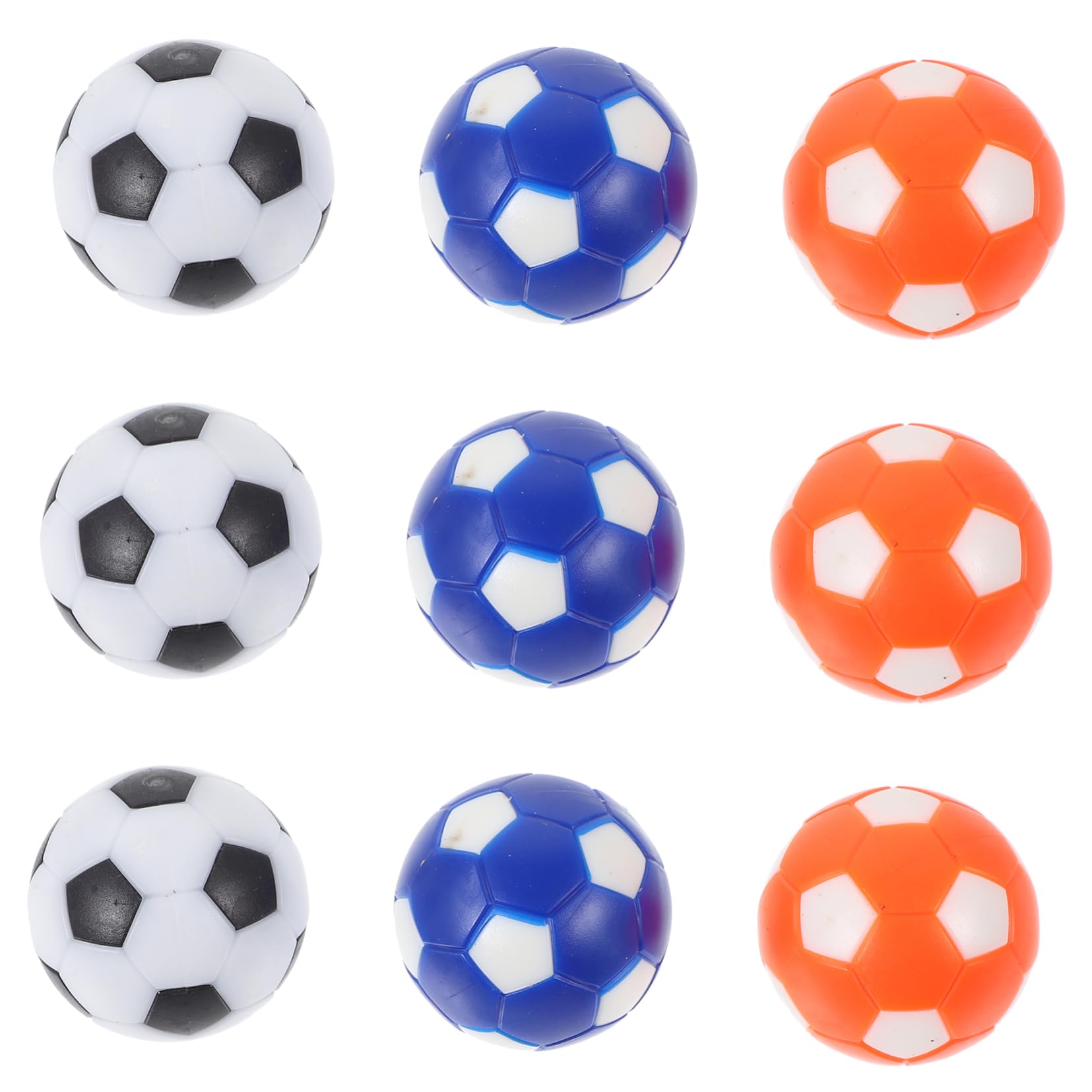 BESTonZON 9Pcs Colorful Foosball Table Balls Replacement Soccer Balls for Tabletop Game Compatible with Standard Football Tables Enhanced Rolling Control