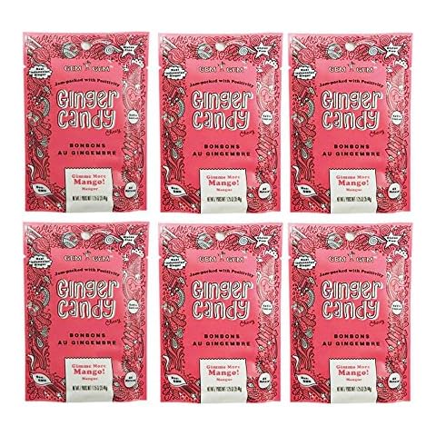 Gem Gem All Natural Chewy Ginger Candy 1.25oz (Mango, 6 Pack) Cover