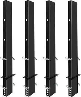 4 Pack Upgraded 30 inch Pipe Stake Black for Flatbed Trailer with 1/2 D