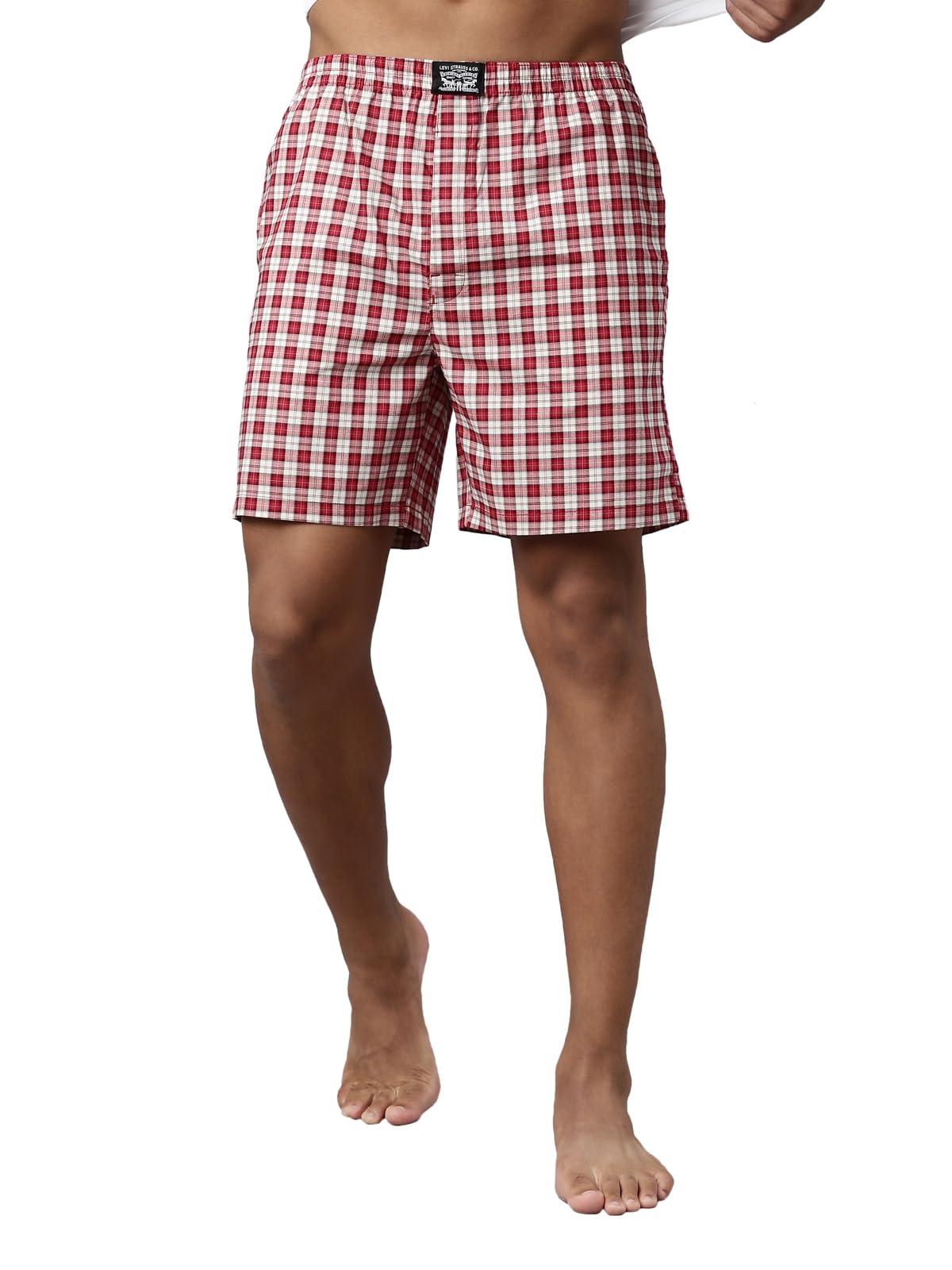 Levis Mens Cotton Style #024 Checks Woven Regular Fit Checkered Boxer Shorts (Pack of 1) (#024-BS51_Marshmallow, Red_XL) (B088VM2M8L) Amazon Price History, Amazon Price Tracker