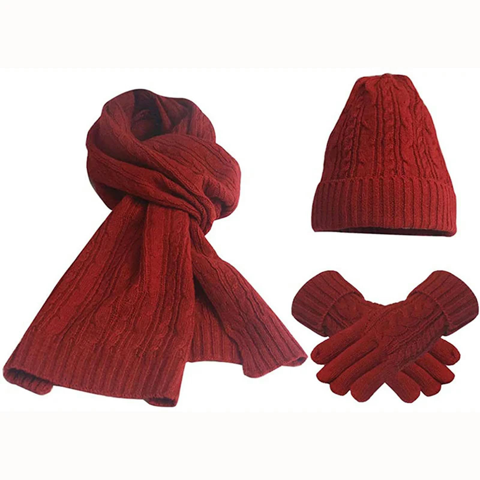 Set Sciarpa Cappello Guanti Unisex Confortevole Traspirante Morbido Cappello E Sciarpa Cappello Guanto Set Inverno All'Aperto Caldo