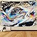 Alishomtll Colorful Gouache Tapestry Psychedelic Art Tapestry Marble Swirl Tapestries Natural Landscape Trippy Tapestry for Room (Multi, 51.2 x 59.1 inches)