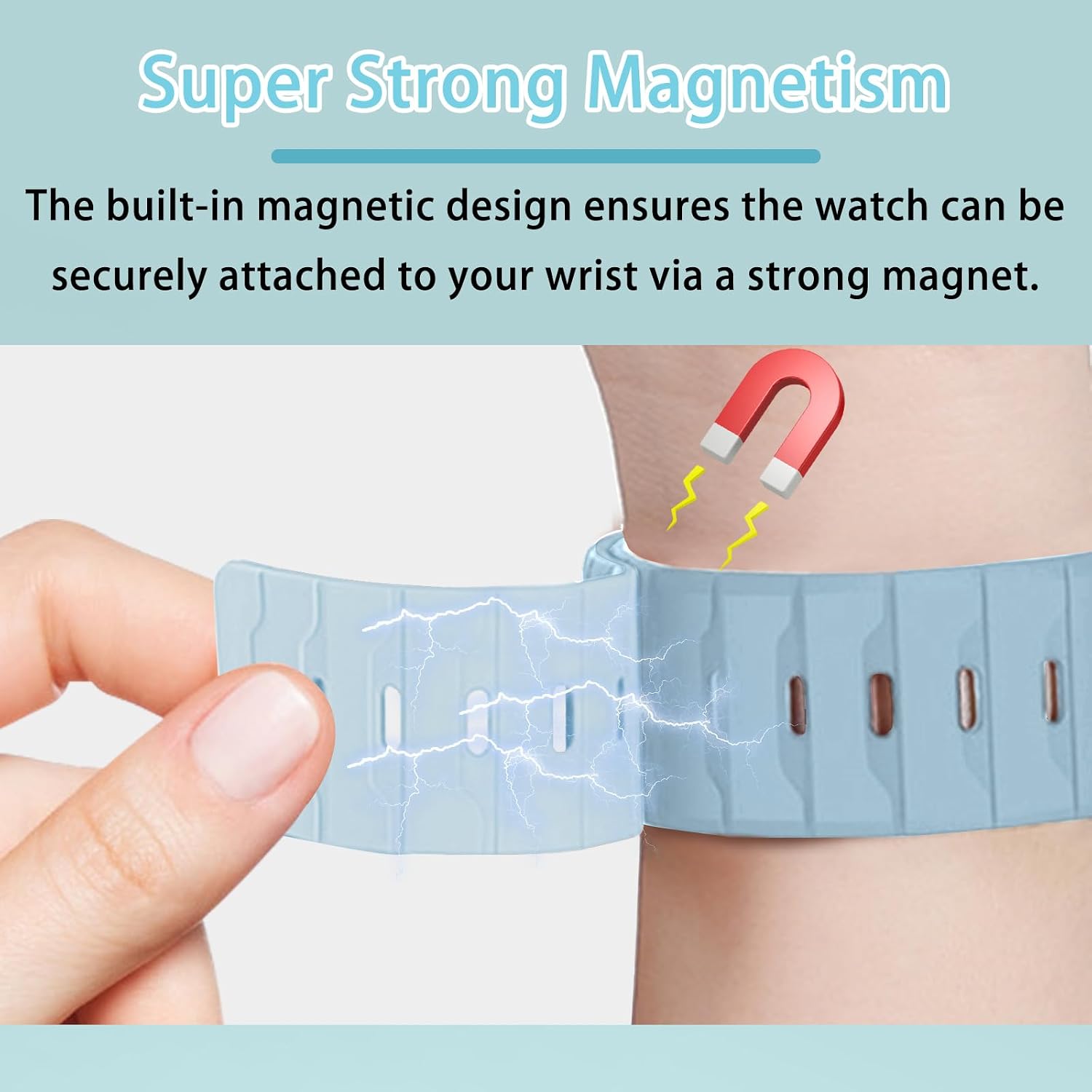 Magnetic Silicone Watch Bands 22mm 20mm With Quick Release, Soft Silicone Bands Breathable Sport Replacement Strap for Women Men image 3