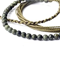 Vista 358 de Handmade Natural Stone Beaded Healing Bracelet Gift for Men Adjustable Rope String Bracelet (picasso jasper, Adjustable)