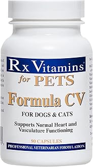 Rx Vitamins Formula CV for Dogs & Cats - Cat and Dog Heart Health - Feline & Canine Cardiac Support - 90 ct
