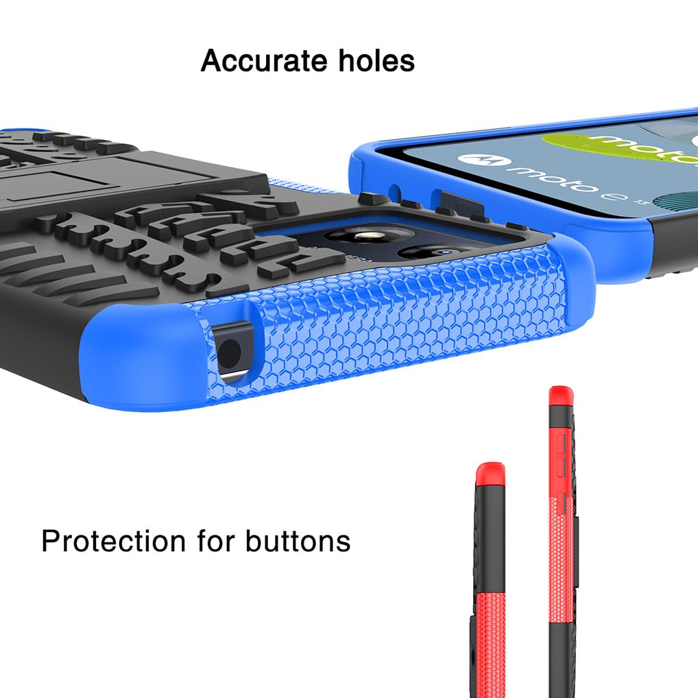 SEAHAI Cover Militare Per Motorola Moto E13: Custodia Antiurto Blu Con Fodera In Microfibra