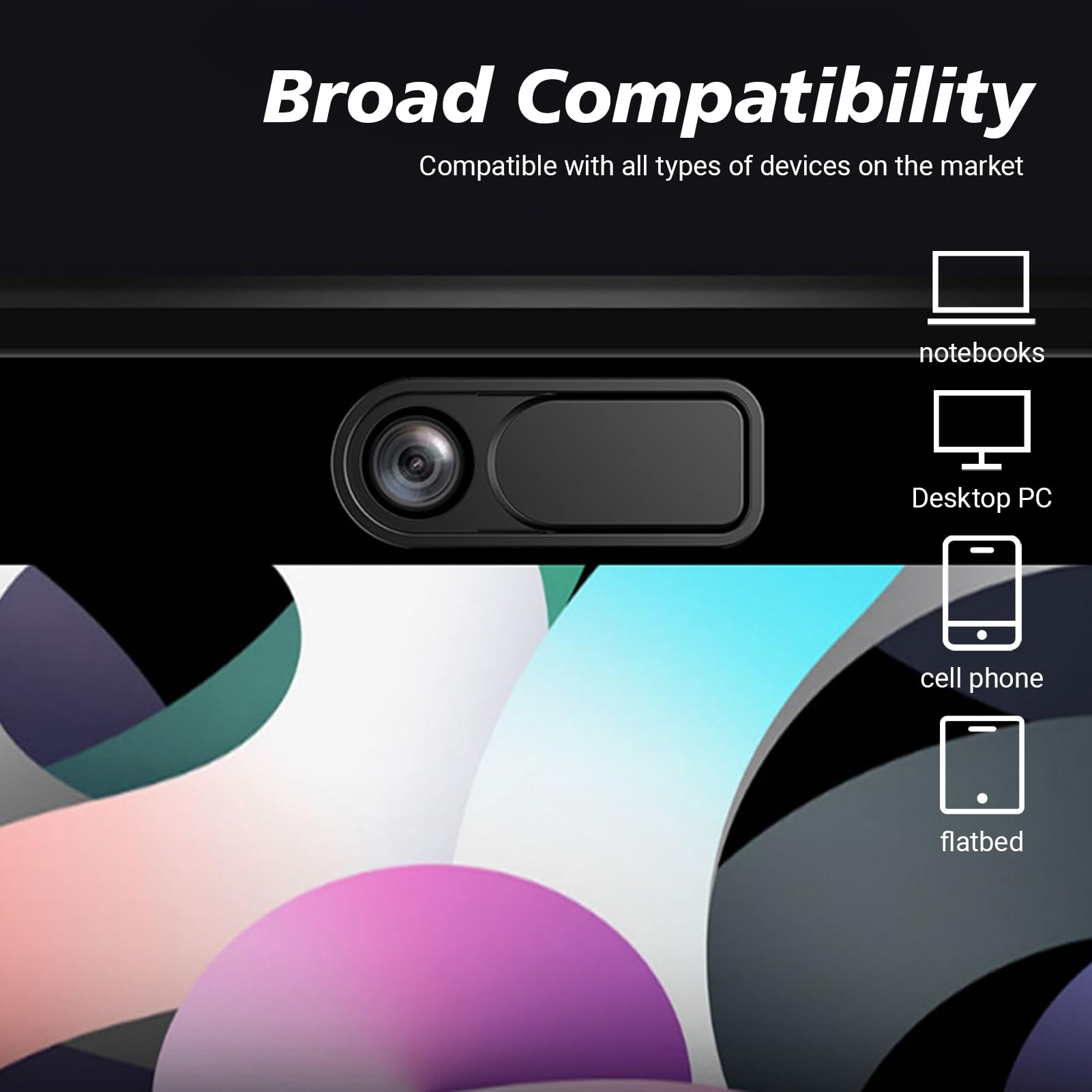 4 Pezzi Copertura Webcam, Copri Webcam per Privacy della Camera del Laptop e del Telefono, Protezione per la Privacy, per Laptop, Computer Portatile, Phone, Tablet, Smartphones, Noteboook (Nero)