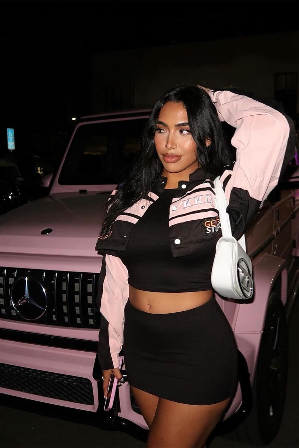 Women Varsity Jacket Motorcycle Detachable Letter Graphic Racer Vintage Colorblock Baseball Coats Streetwear - Image 5