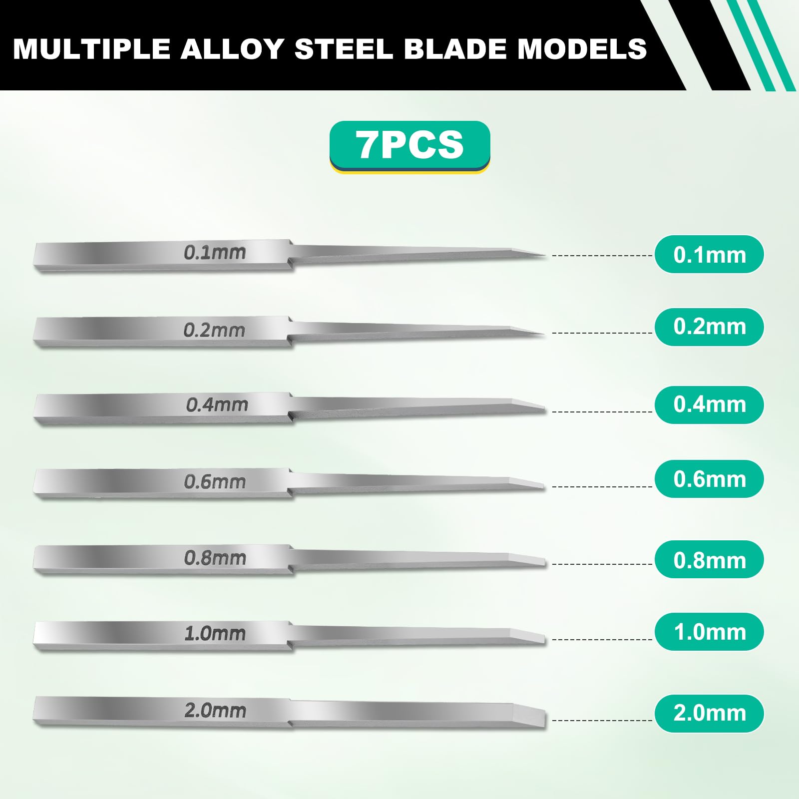 7-in-1 Model Scribe Tool with 7 Blades (0.1/0.2/0.4/0.6/0.8/1.0/2.0mm) for Gundam Resin Carved Scribing & Cutting - Ultimate Gunpla Model Chisel. — Amazon image 3