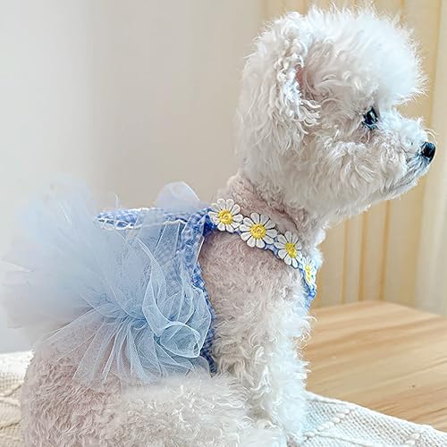 Miniatura 6 de Ropa para perros pequeños, niñas, lindos vestidos de tutú florales con lazo de Pascua, vestido de princesa, ropa para mascotas, trajes de verano