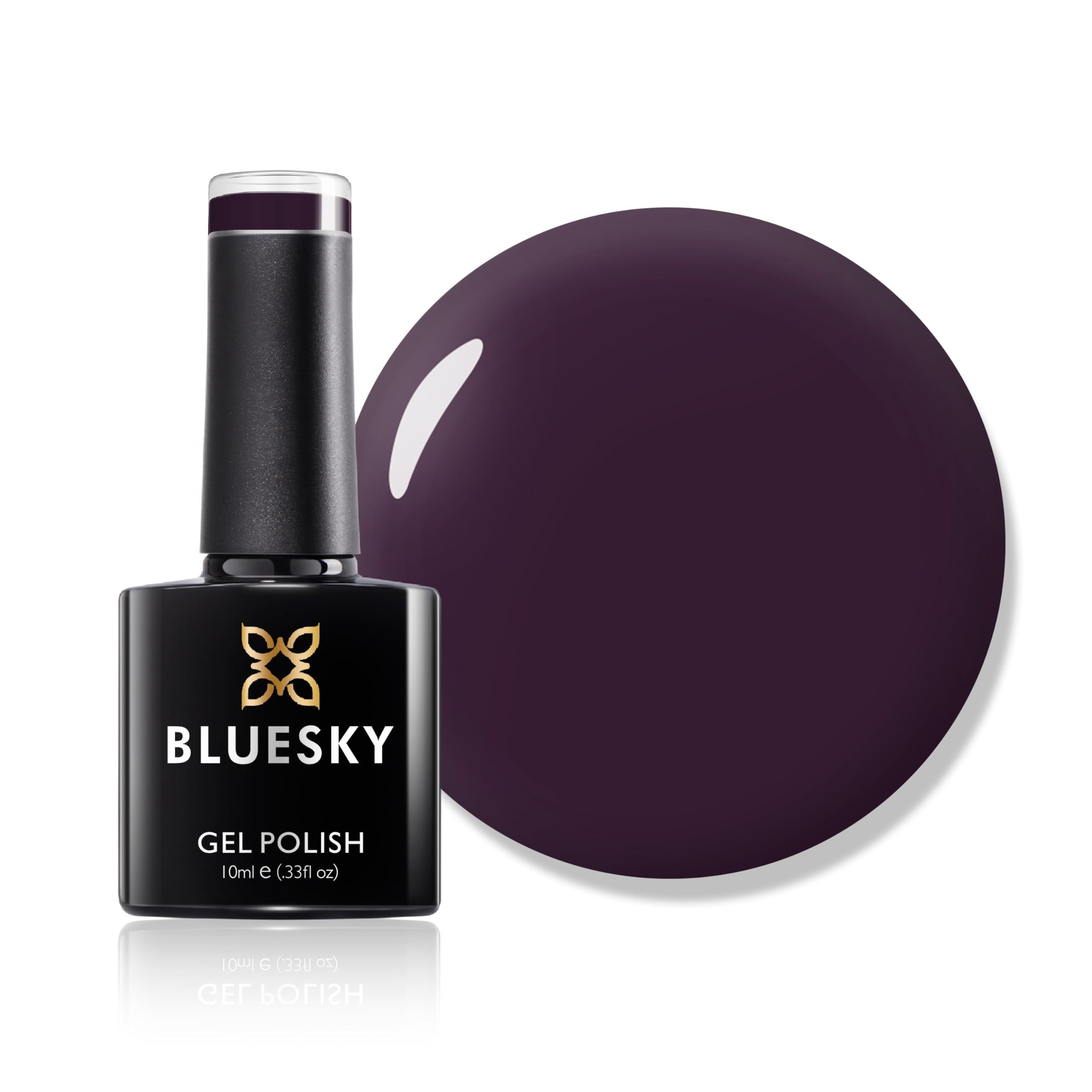 Bluesky Dark Brown BURGUNDY BROWN - A16 - UV/LED Soak Off Gel Nail Polish 10ml + 2 Diva World ® Shine Wipes for FREE