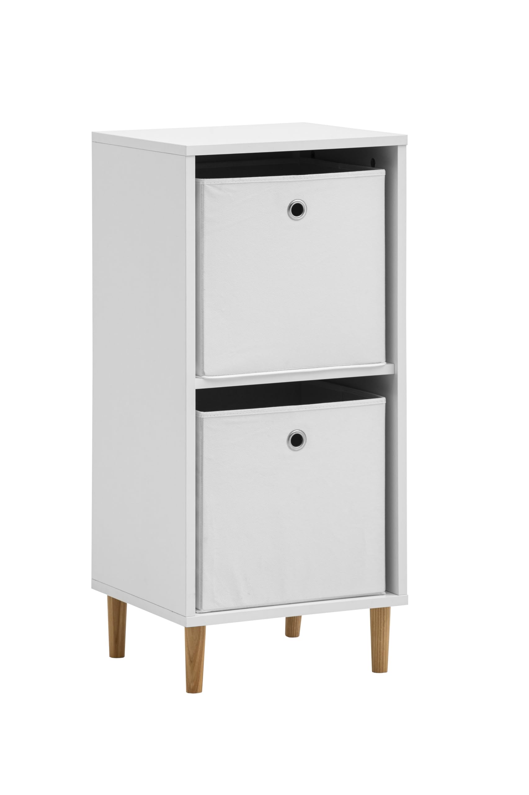 Schildmeyer Regal Torge 160129 mit Faltboxen, mattweiß, 38,2 x 38,2 x 84,8 cm