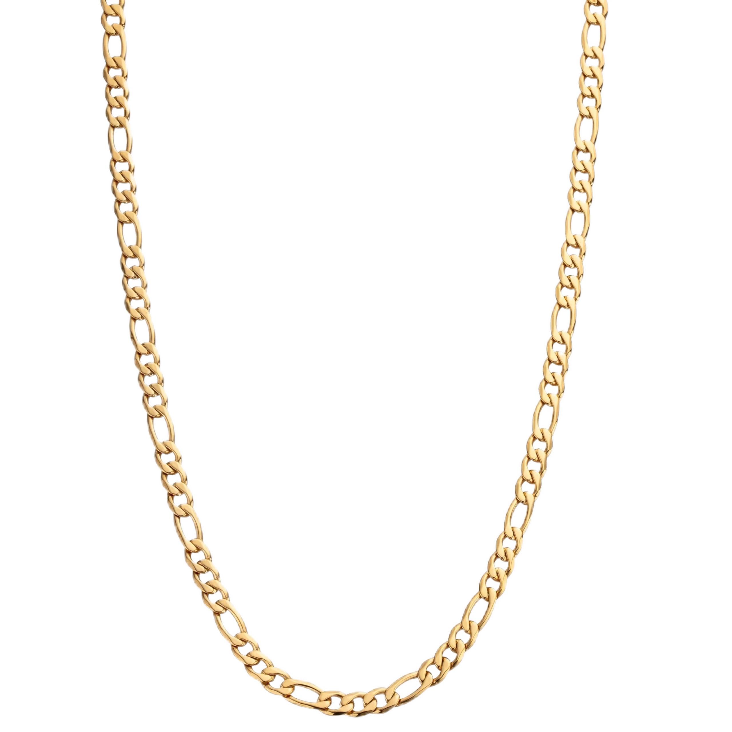 DESIGN - Collana placcata oro 14k con catena a maglie squadrate