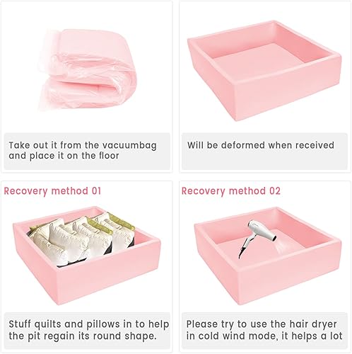 Miniatura 3 de ENMOGO Piscina de bolas de espuma extragrande para niños pequeños, piscina cuadrada de bolas suaves, regalo ideal para jugar, juguete para niños