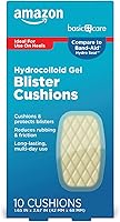 Amazon Basic Care Extreme Hydrocolloid Gel Blister Cushions - Long-Lasting Self-Adhesive Bandages Reduce Friction for Heels & Feet, 10 Count