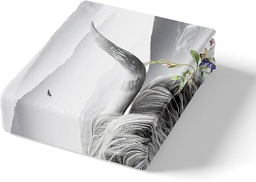 Miniatura 234 de Castle Fairy Juego de funda de edredón de cola de pez de sirena, tamaño Queen, juego de ropa de cama de escamas de sirena de acuarela arcoíris, 3