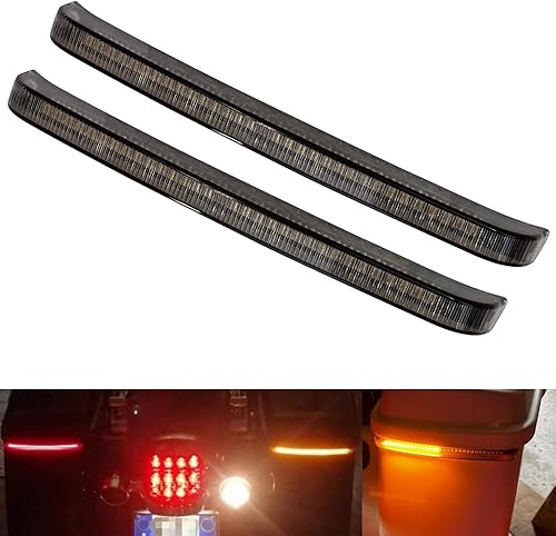 Saddlebag - Luz trasera de 32 luces LED, luz de señal de giro secuencial para Har-ley Tour-ing Street Gil-de Road Gil-de Road K-ing Elec-tra Gli-de