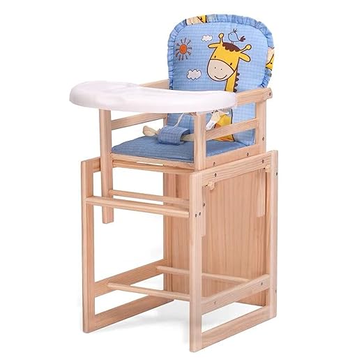 2 in 1 Hochstuhl, Holz Kinderhochstuhl Babystuhl, Kombihochstuhl, Beine
