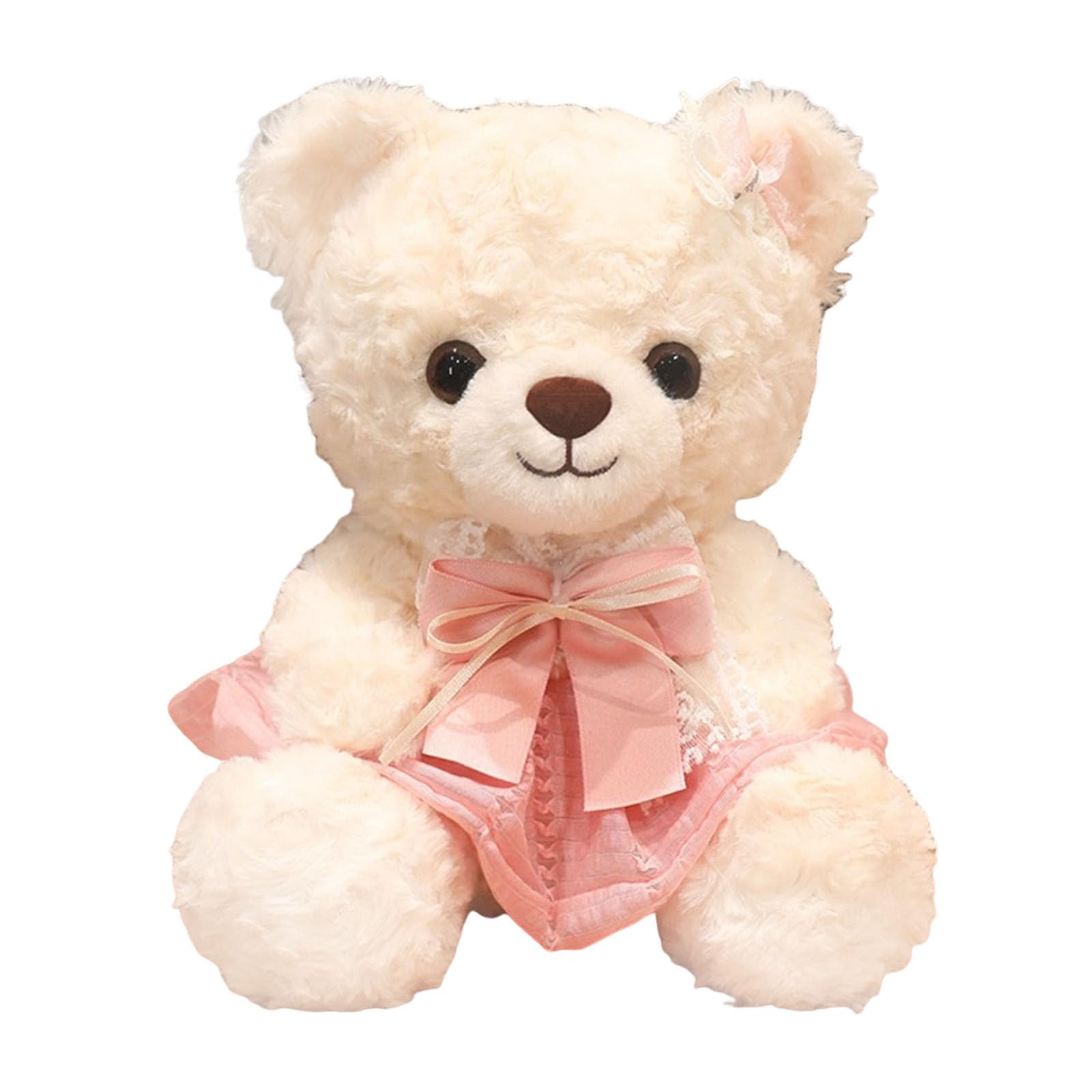 JORCEDI Cute Teddy Bear Stuffed Animal, Soft Fluffy Plush Bear, Great for Nursery Decor & Gifting. (white-F,21CM)