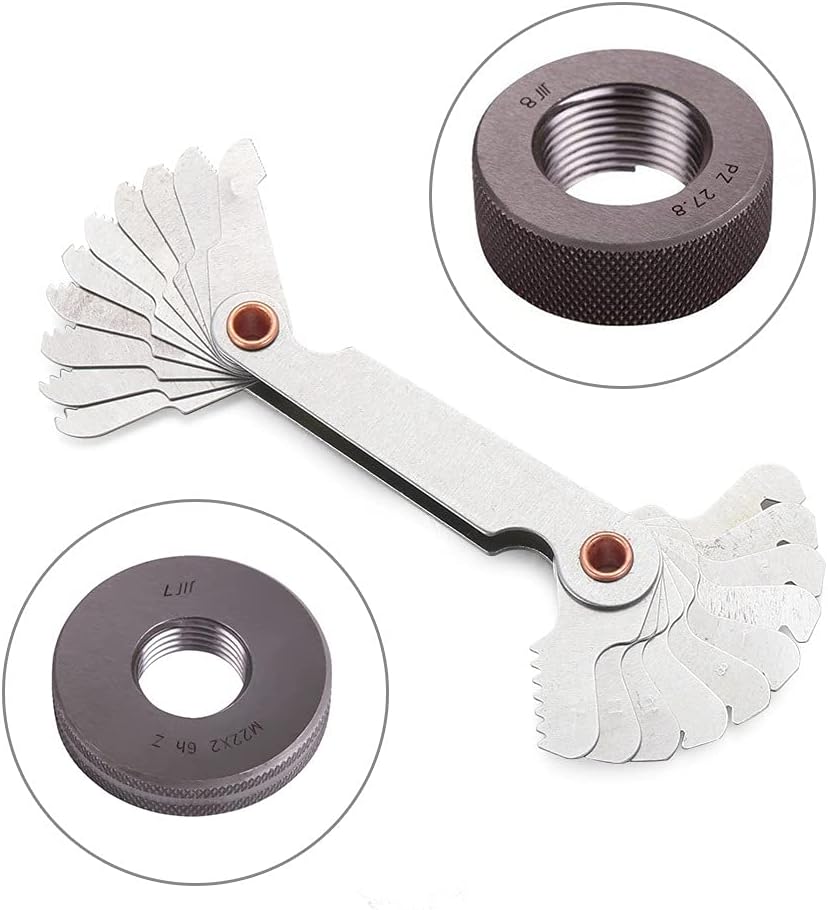 55/60 Degree Metric Inch Thread Gauge Gear Tooth Screw Pitch Gauges Measuring Carbon Steel Center Measurement Lathe(55 Degree inch)