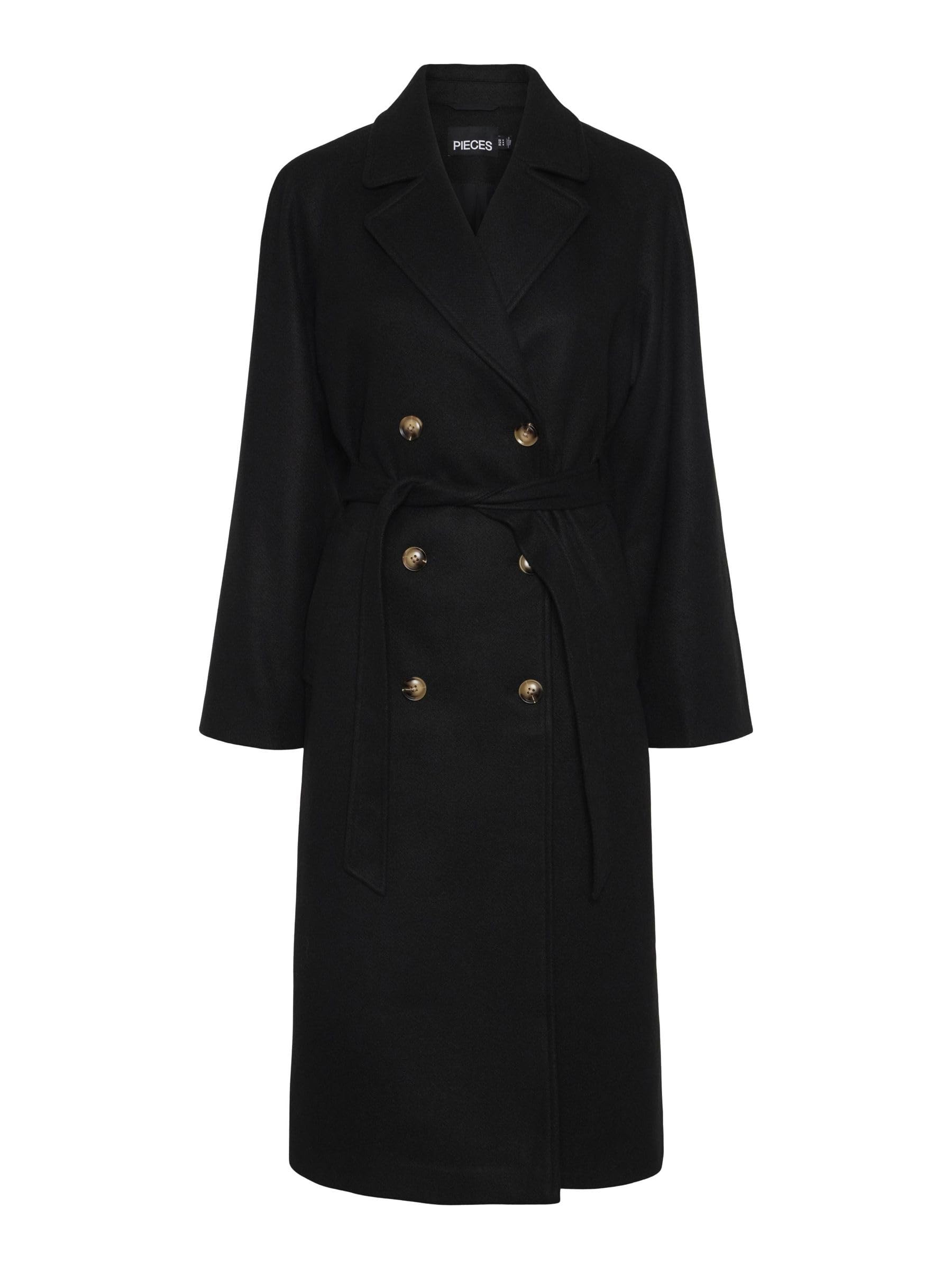 PIECES Cappotto lungo femminile PCMARBEL Cappotto lungo Nero