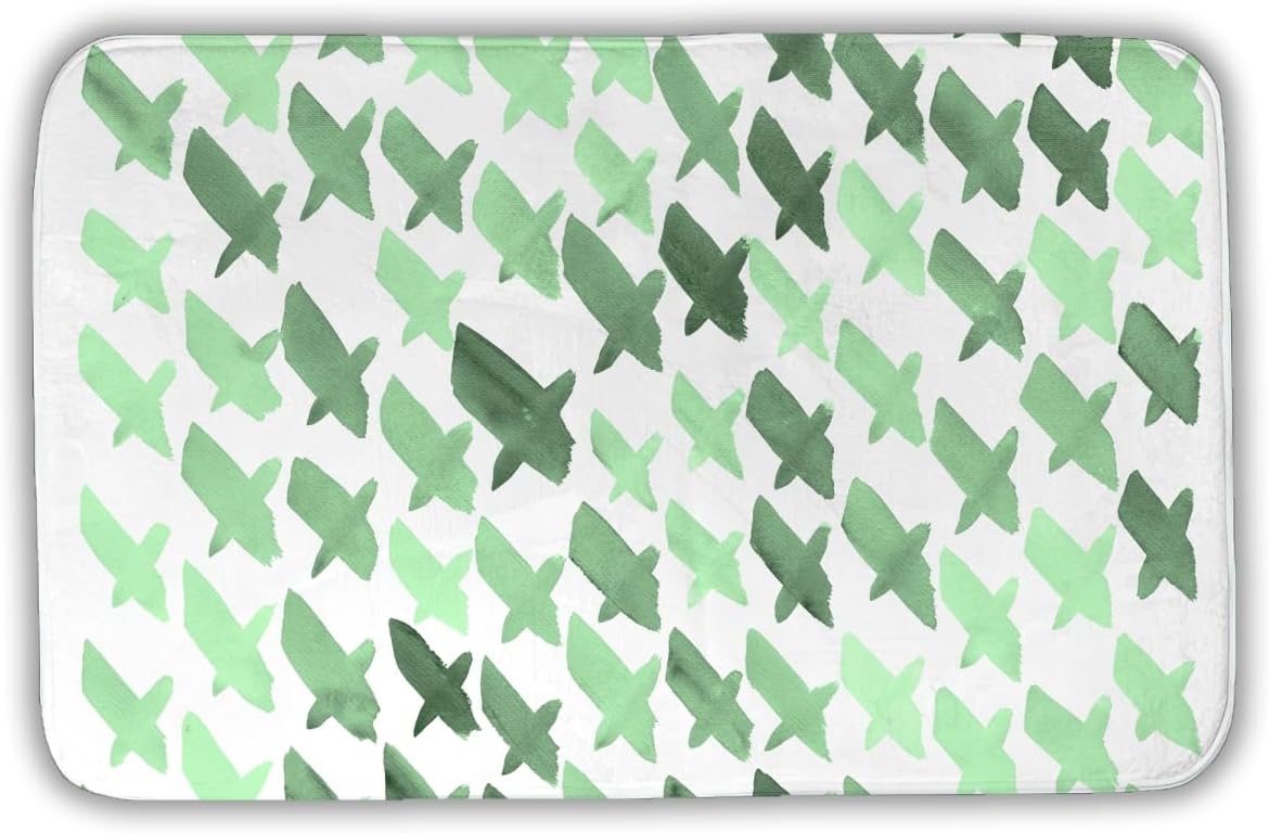 Begin Home Decor C1BM2134F0QKXK 21 x 34 in. Green Pattern X - Neo Mint Shapes Bath Mat for Home Decor