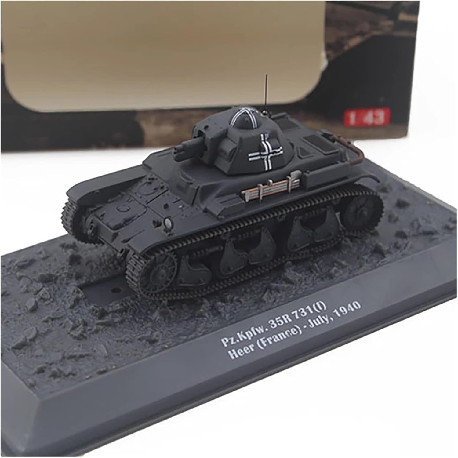 Realistic Tank 1:43 Scale for France Pz.kpfw. 35r 731f Tank Model Kit Static Die Casting Collectible Ornaments Static Tank Model