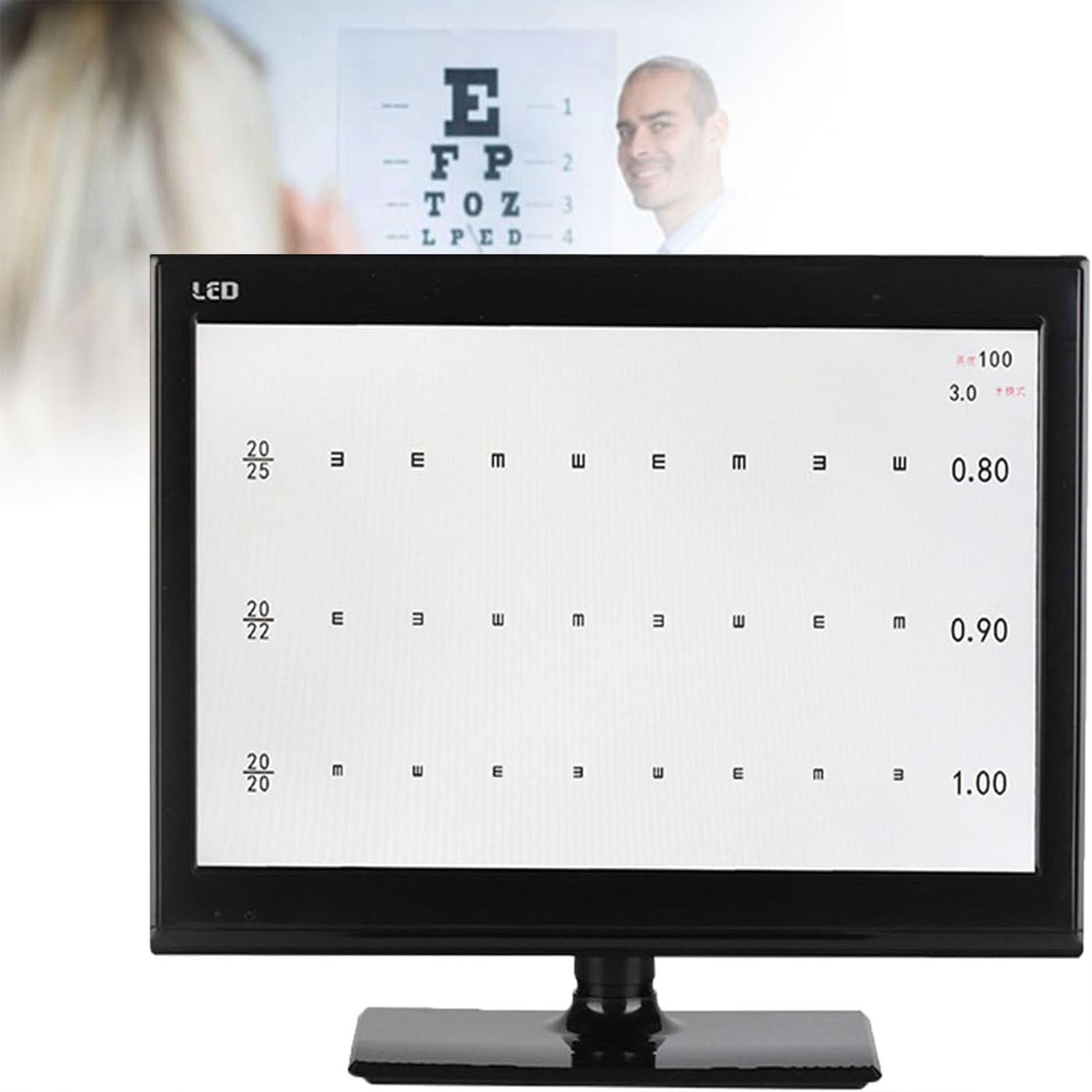 Elektroniczny optyczny wykres oczny, cyfrowy wyświetlacz ostrości wizualnej 18,5/21,5 cala LCD z ponad 300 celami, 5 metod wyświetlania, zdalnie sterowany tester optometrii